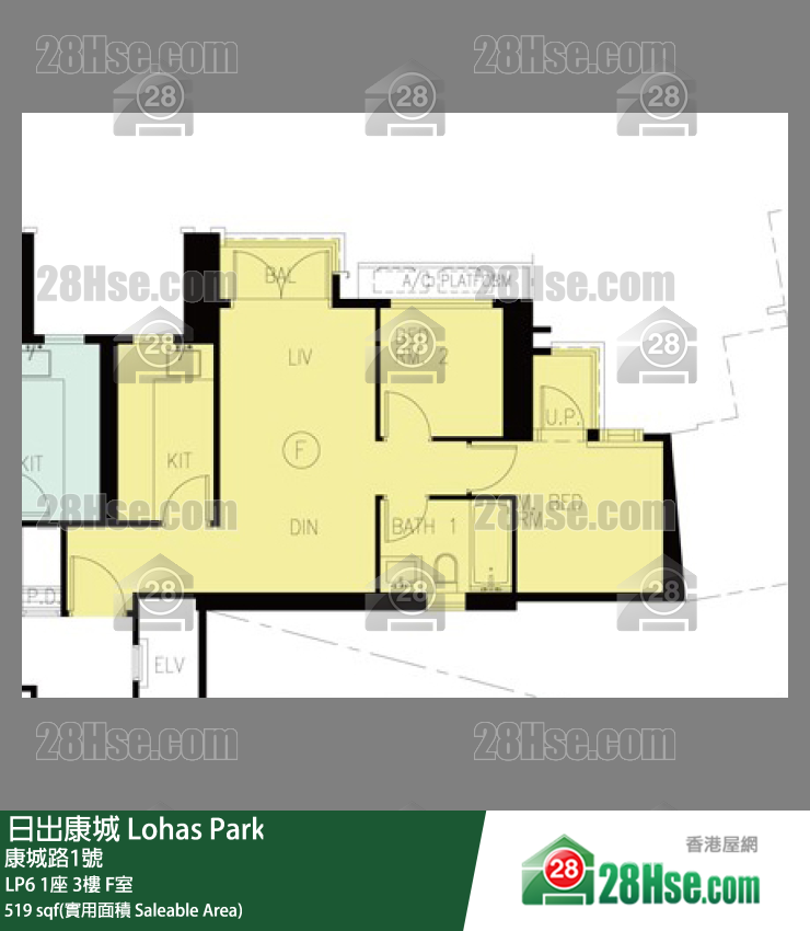 LP6 1座3楼 F室 平面图