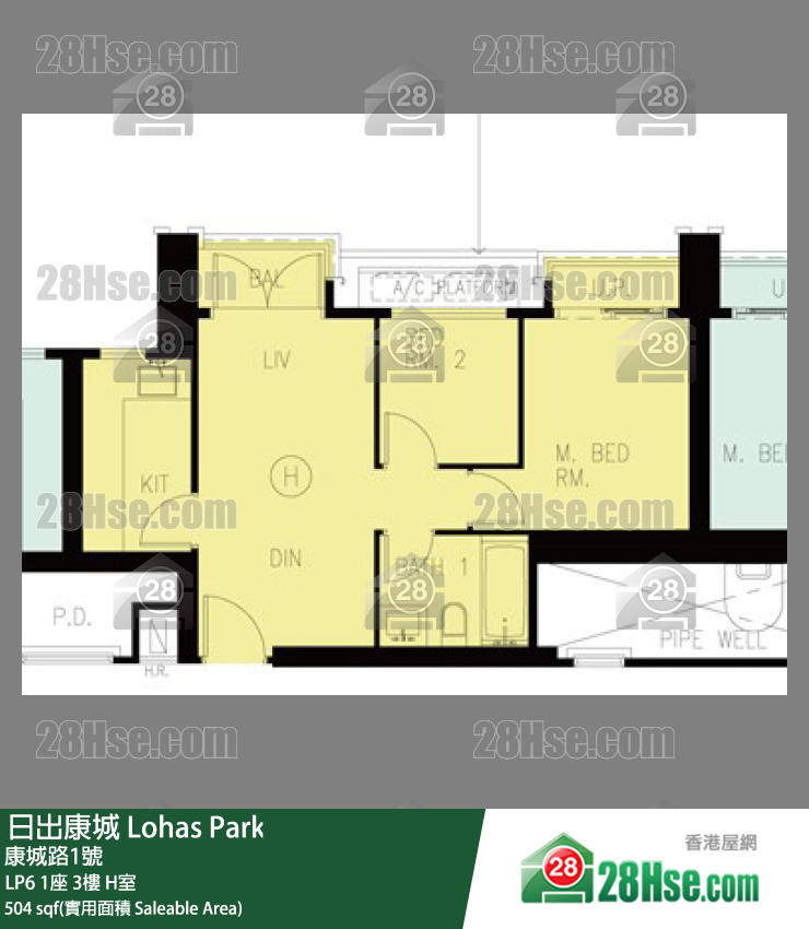 LP6 1座3楼 H室 平面图