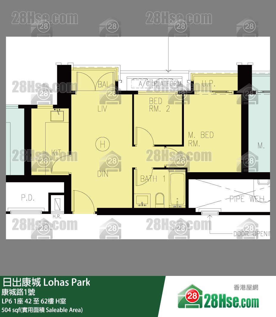 LP6 LP6 1座 46楼 H室 平面图