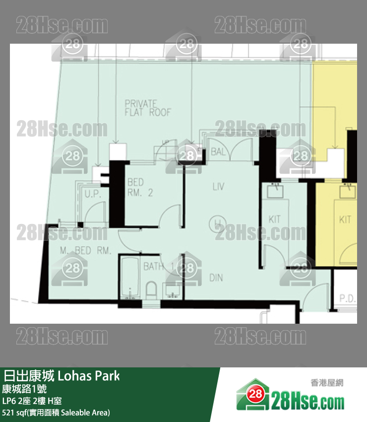 LP6 2座2楼 H室 平面图