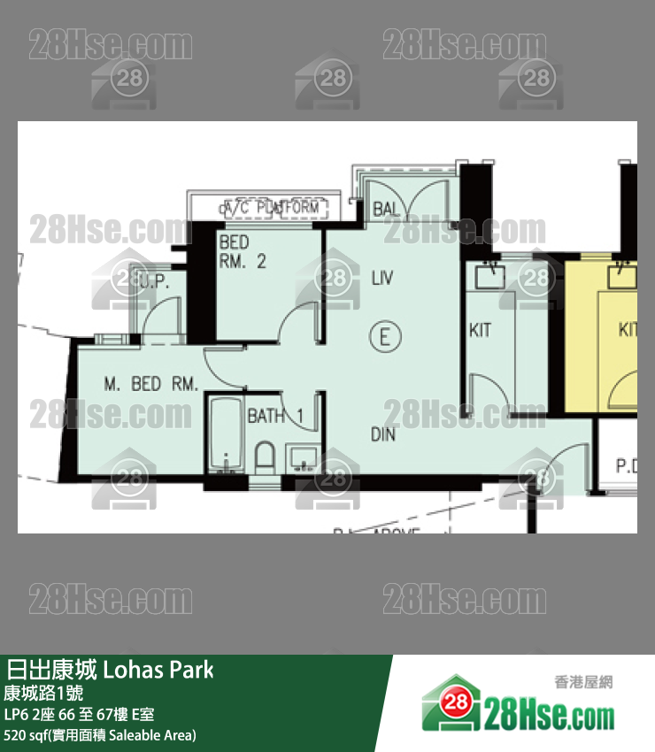 LP6 LP6 2座 66楼 E室 平面图