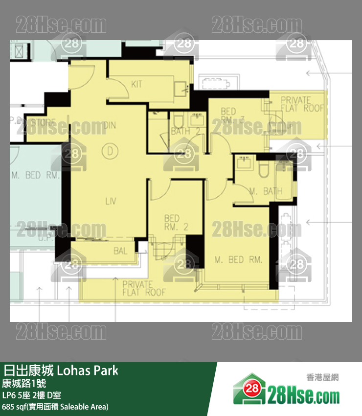 LP6 5座 2楼 D室 平面图