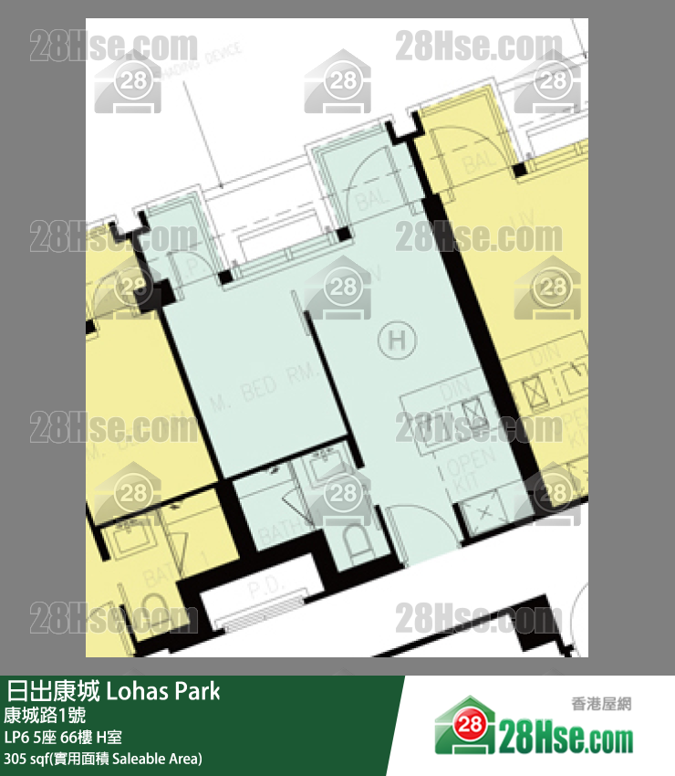 LP6 LP6 5座 66楼 H室 平面图