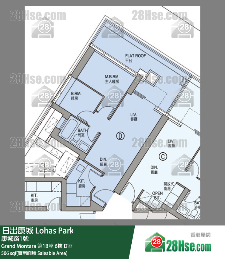 Grand Montara 第1B座6楼 D室 平面图