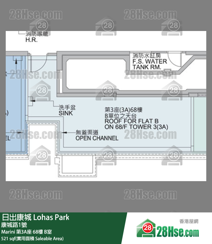 Marini Marini 第3A座 68楼 B室 平面图