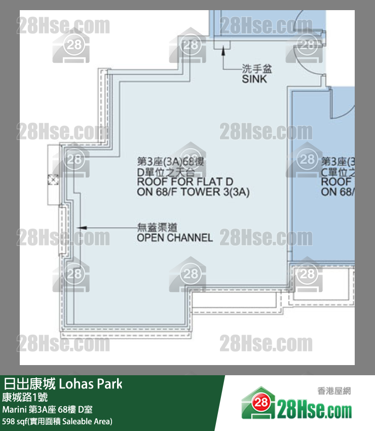Marini Marini 第3A座 68楼 D室 平面图