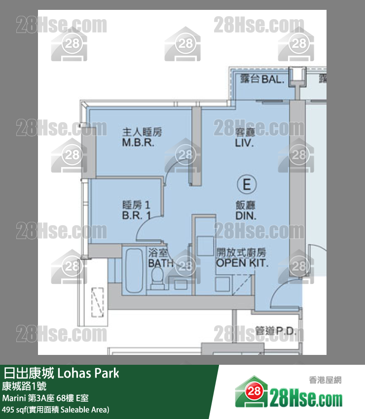 Marini Marini 第3A座 68楼 E室 平面图