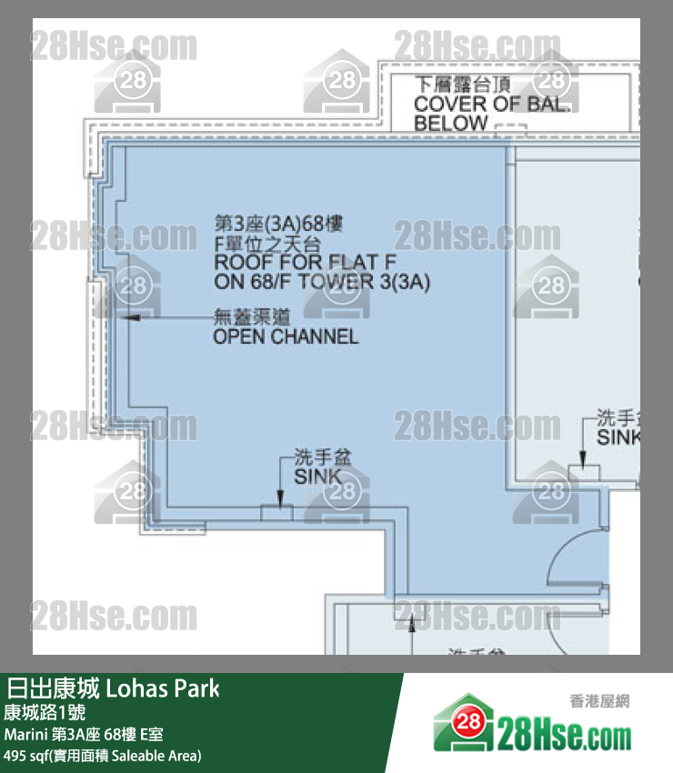 Marini Marini 第3A座 68楼 E室 平面图
