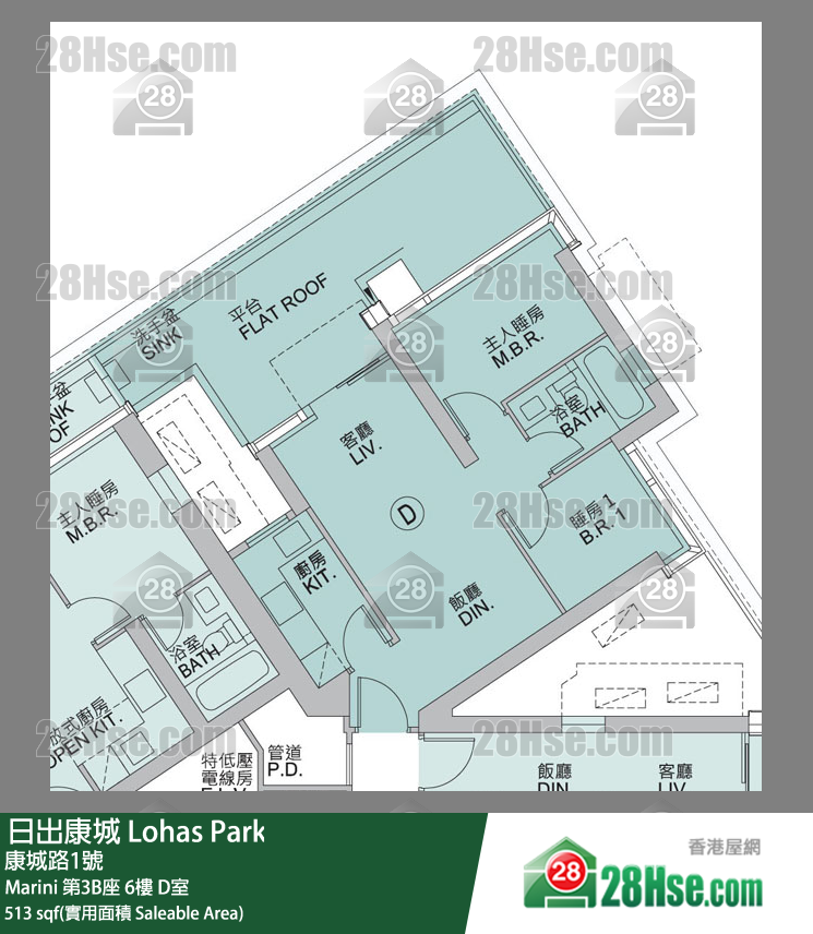 Marini Marini 第3B座 6楼 D室 平面图