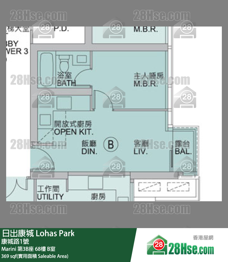 Marini Marini 第3B座 68楼 B室 平面图