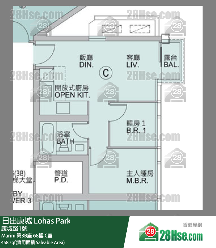 Marini Marini 第3B座 68楼 C室 平面图