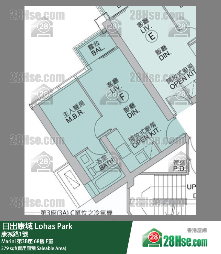 Marini Marini 第3B座 68楼 F室 平面图