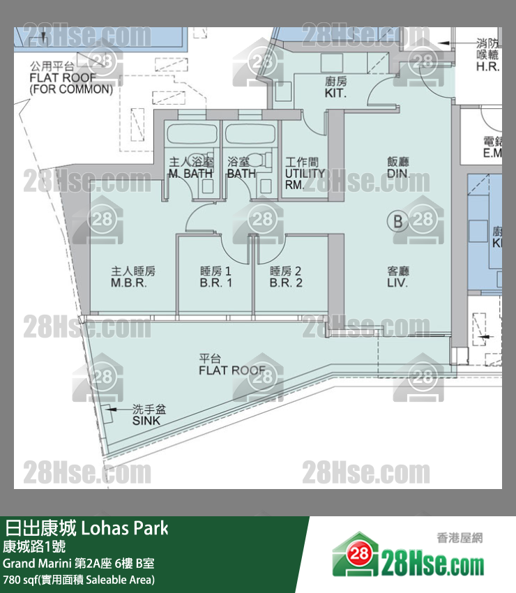 Grand Marini 第2A座6楼 B室 平面图