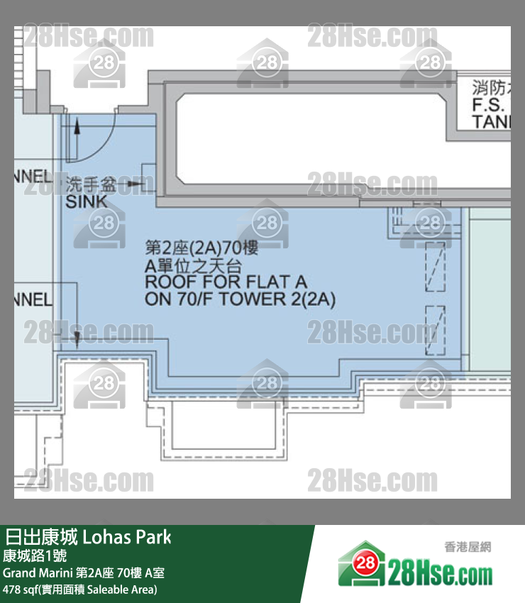 Grand Marini Grand Marini 第2A座 70楼 A室 平面图