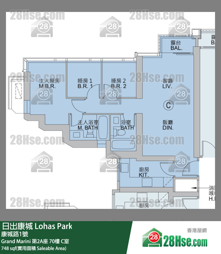 Grand Marini Grand Marini 第2A座 70楼 C室 平面图