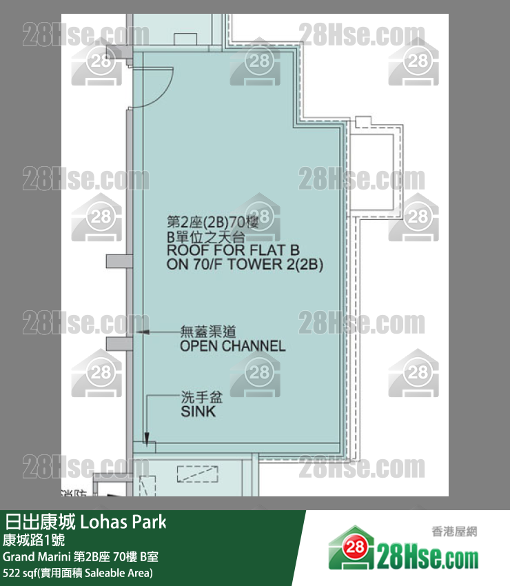 Grand Marini Grand Marini 第2B座 70樓 B室 平面圖