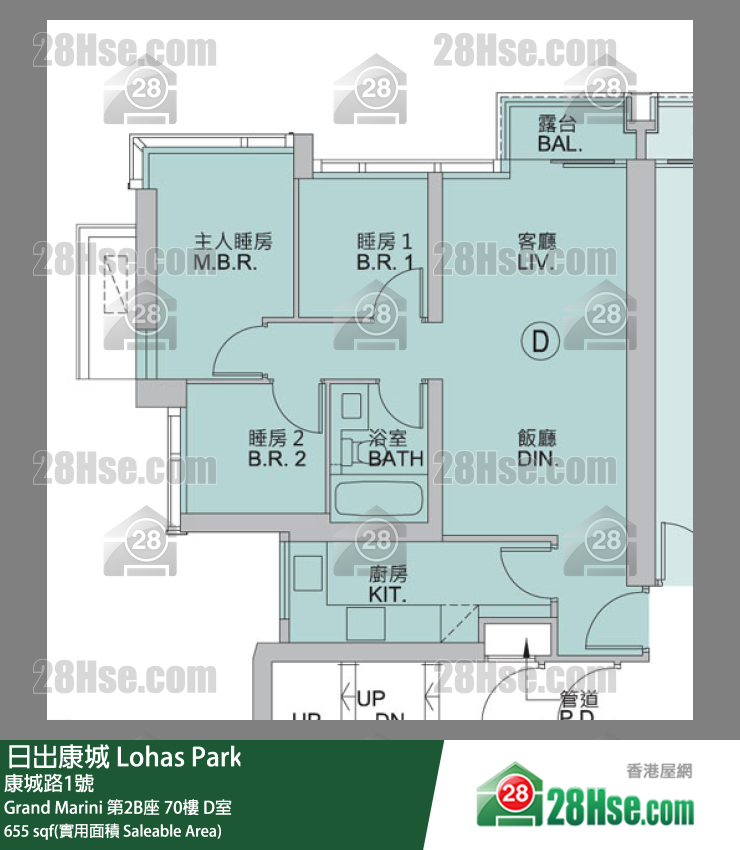Grand Marini Grand Marini 第2B座 70樓 D室 平面圖