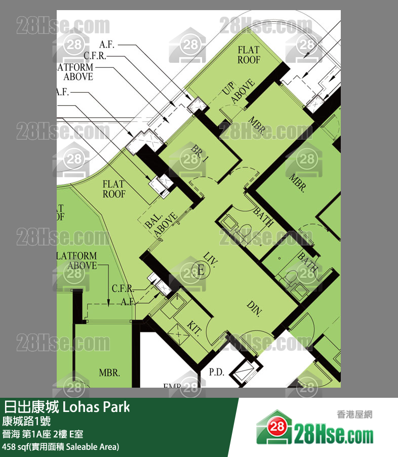 晉海 第1A座2樓 E室 平面圖