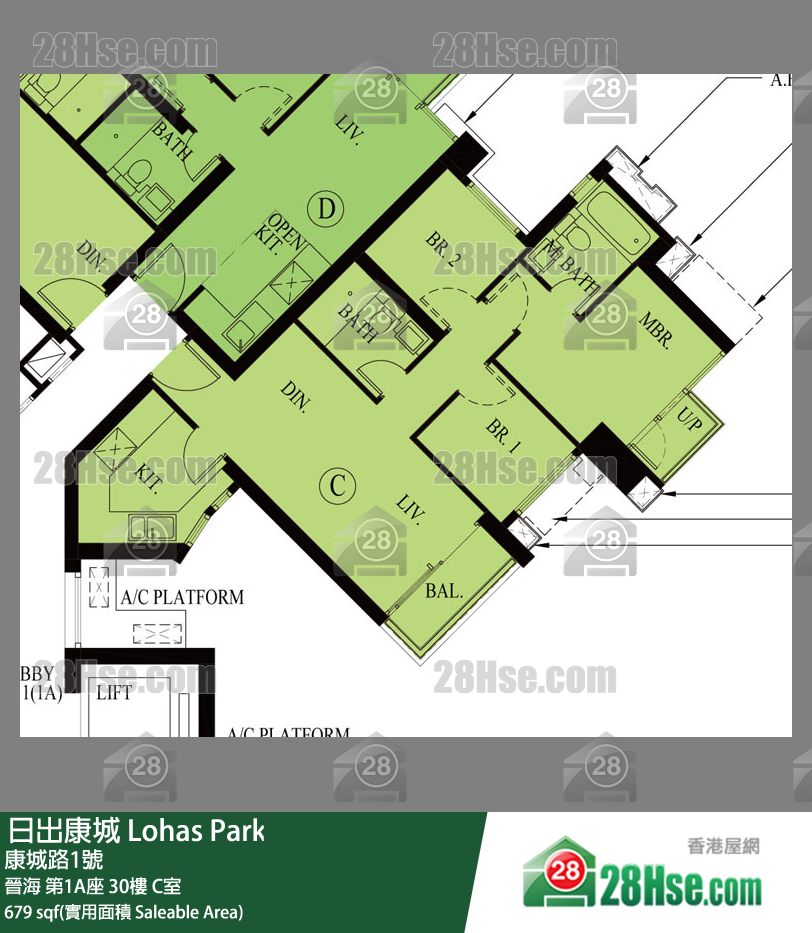 晉海 第1A座30樓 C室 平面圖