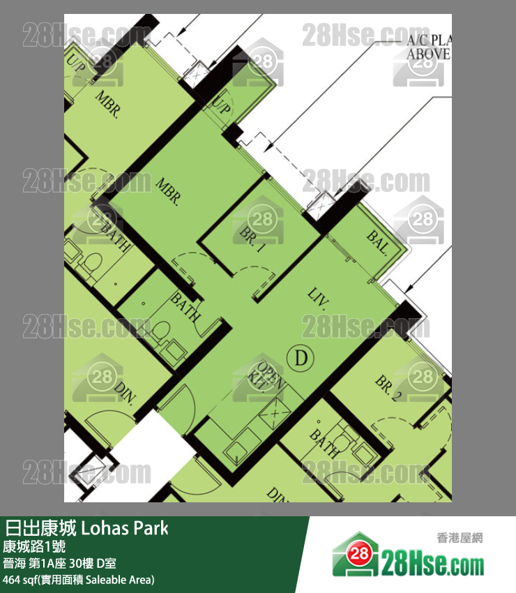 晉海 第1A座30樓 D室 平面圖
