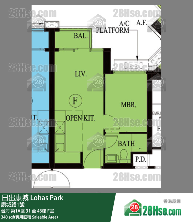 晉海 晉海 第1A座 46樓 F室 平面圖