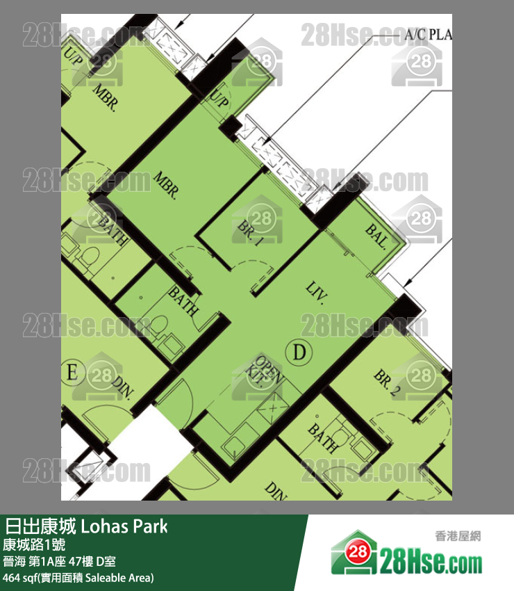 晉海 第1A座47樓 D室 平面圖