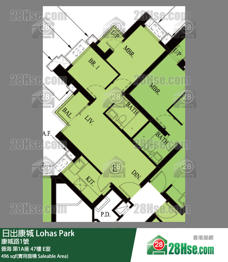 晉海 第1A座47樓 E室 平面圖
