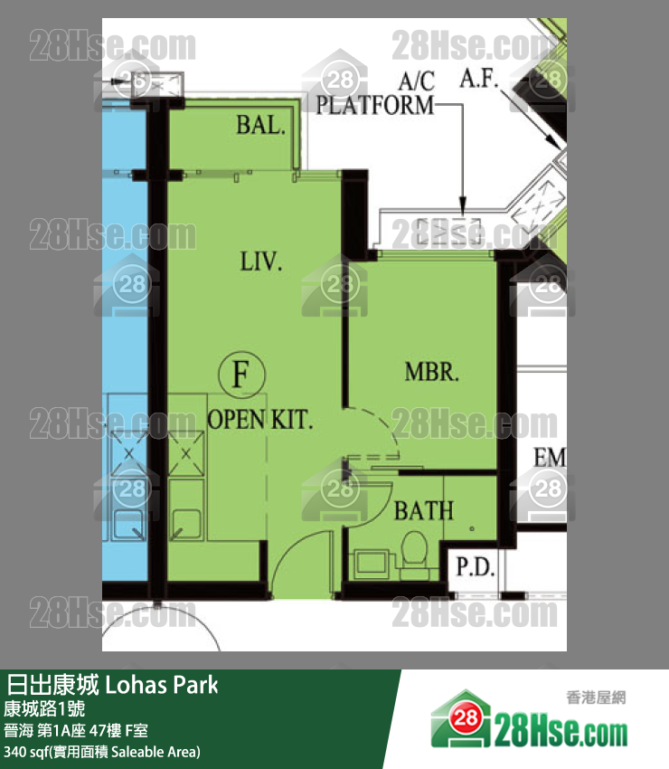晉海 晉海 第1A座 47樓 F室 平面圖