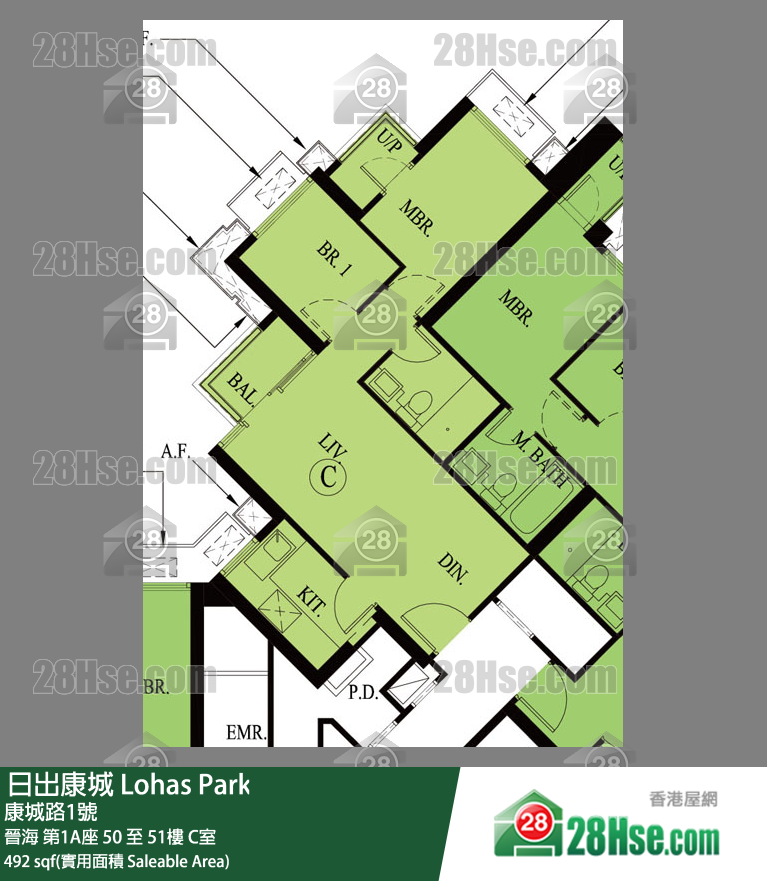 晉海 第1A座51樓 C室 平面圖