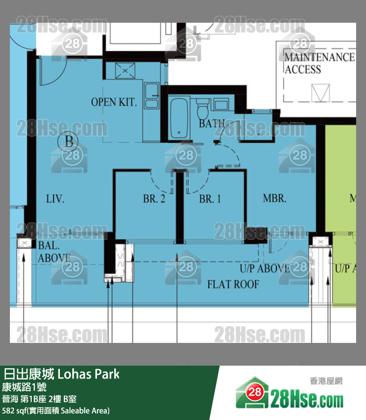 晉海 第1B座2樓 B室 平面圖