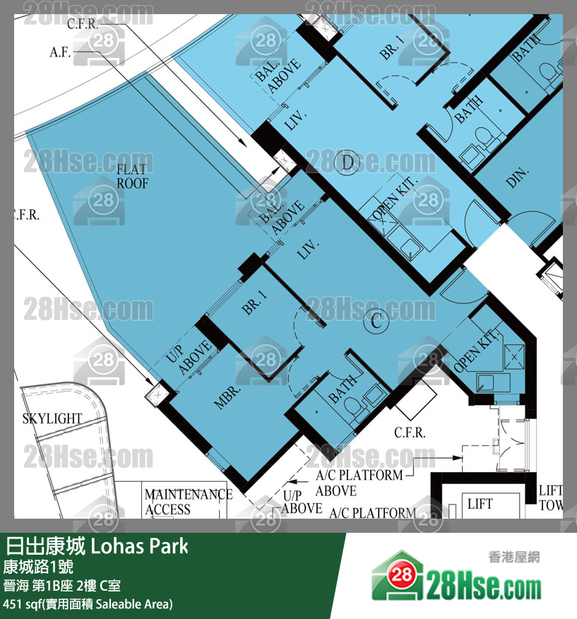 晉海 第1B座2樓 C室 平面圖