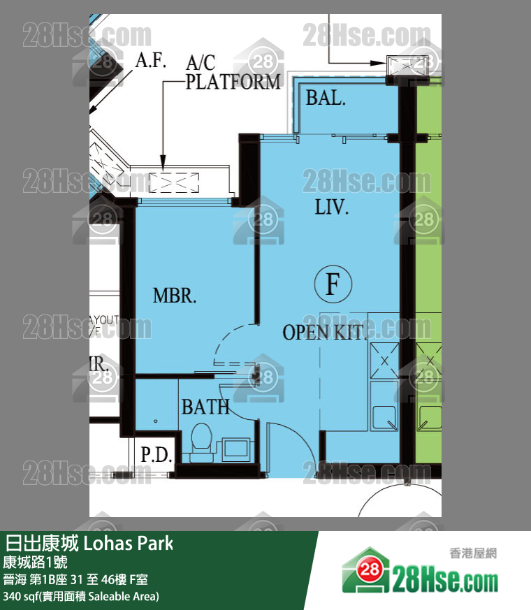 晉海 晉海 第1B座 39樓 F室 平面圖