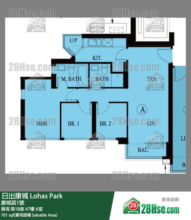 晉海 第1B座47樓 A室 平面圖