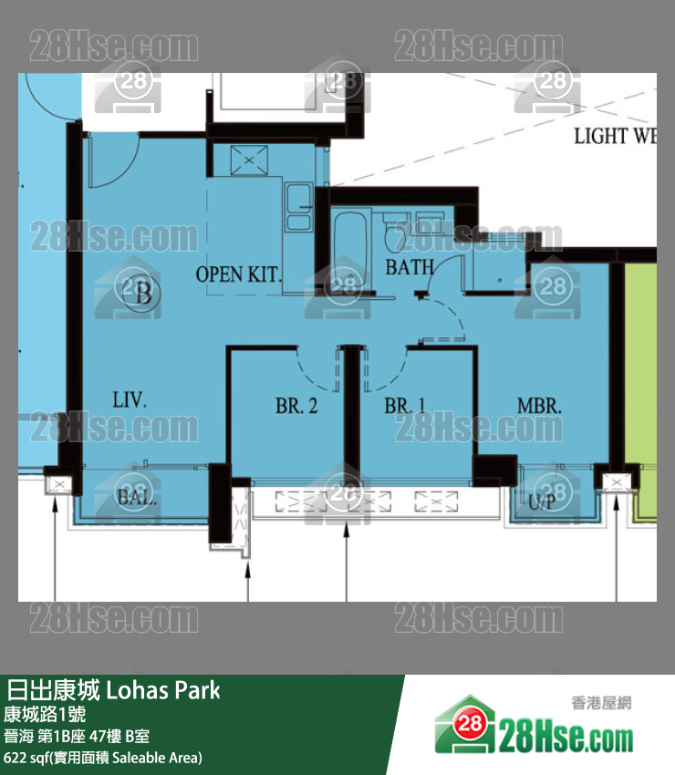 晉海 第1B座47樓 B室 平面圖