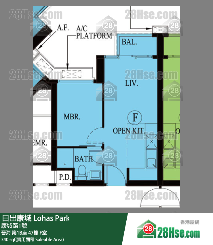 晋海 第1B座47楼 F室 平面图