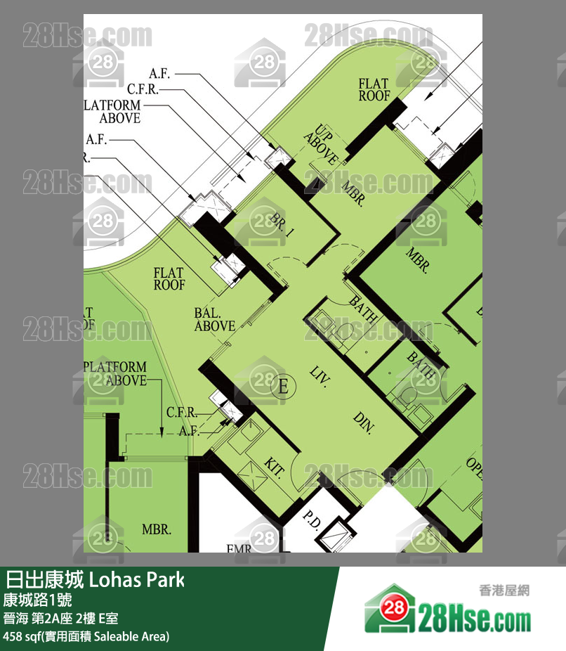 晋海 第2A座2楼 E室 平面图