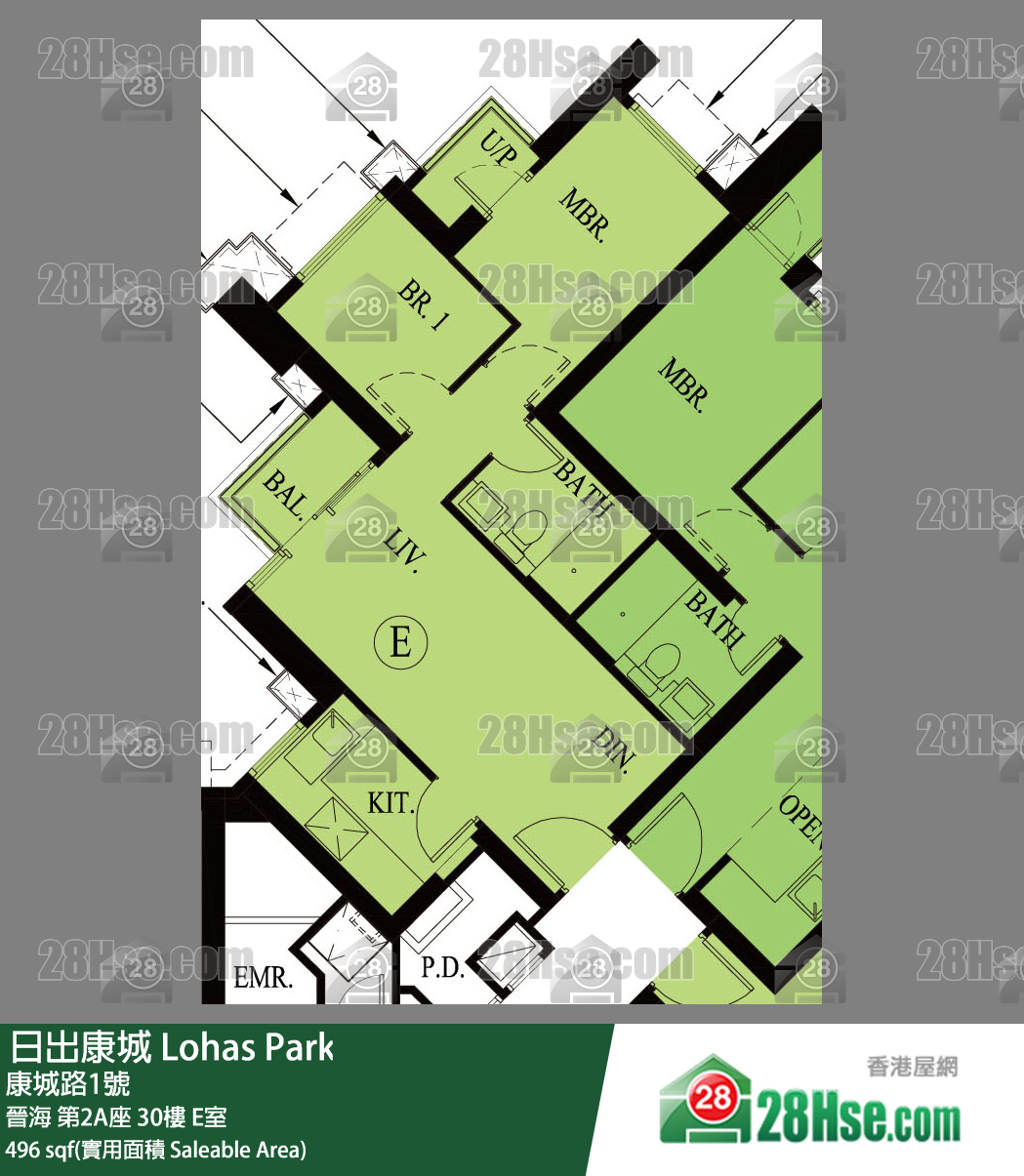 晋海 第2A座30楼 E室 平面图
