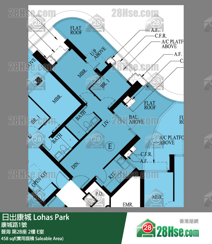 晋海 第2B座2楼 E室 平面图