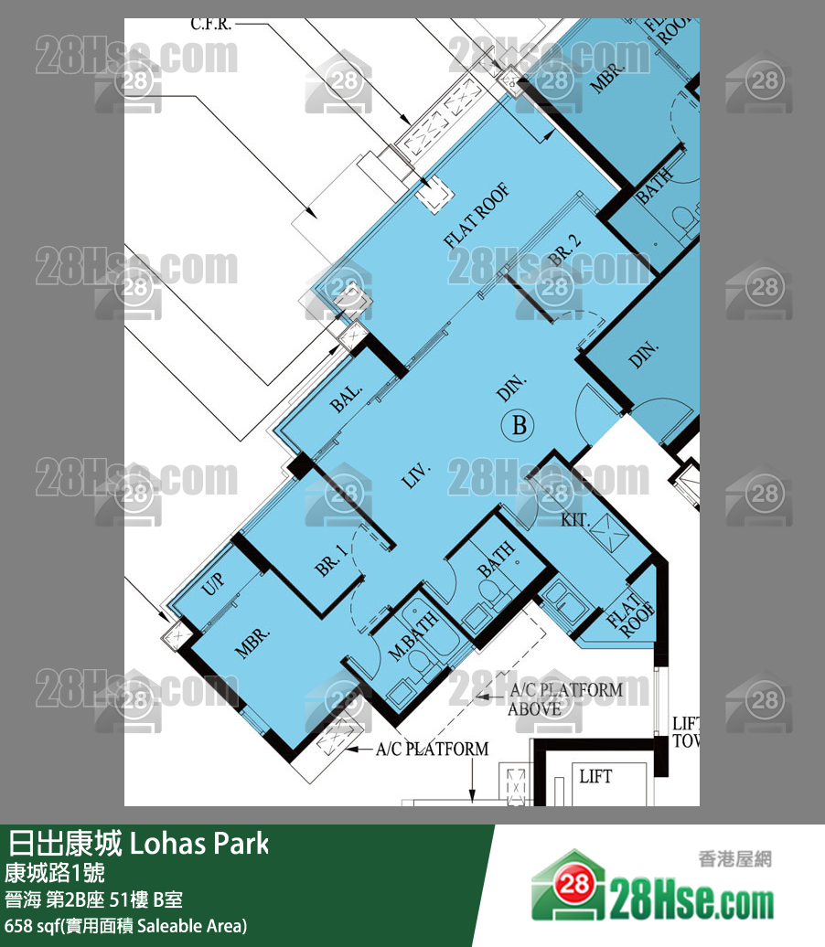 晉海 晉海 第2B座 51樓 B室 平面圖