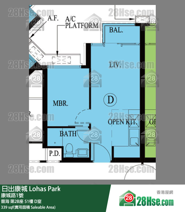 晉海 晉海 第2B座 51樓 D室 平面圖