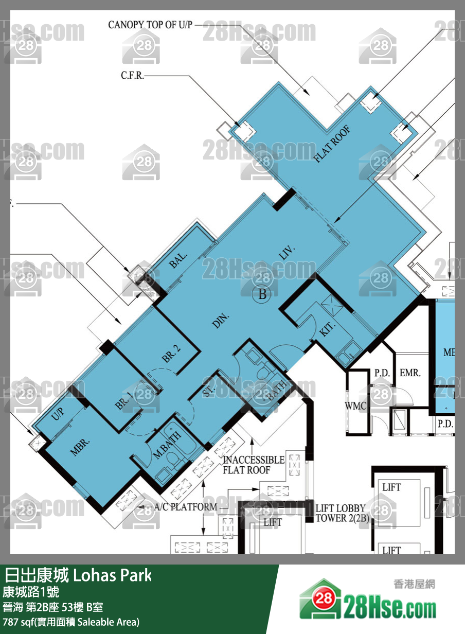 晉海 晉海 第2B座 53樓 B室 平面圖