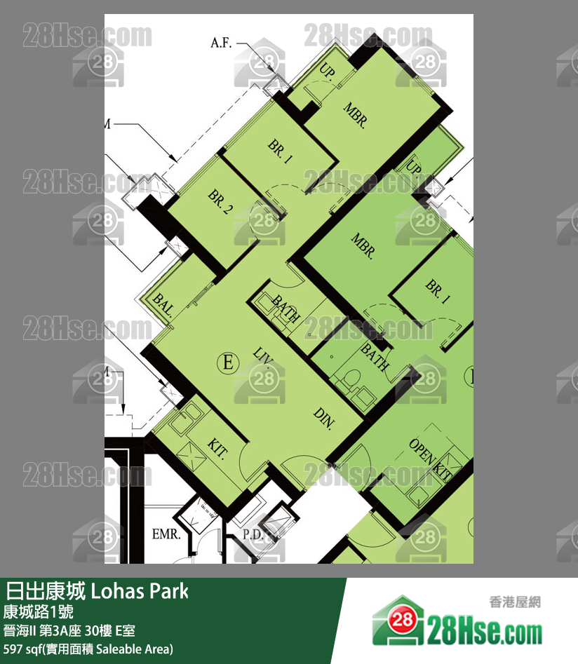 晉海II 晉海II 第3A座 30樓 E室 平面圖