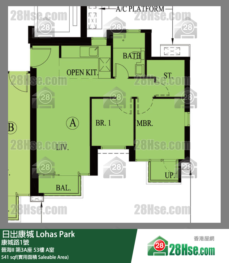 晉海II 晉海II 第3A座 53樓 A室 平面圖