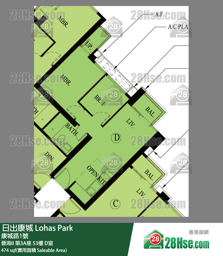 晉海II 晉海II 第3A座 53樓 D室 平面圖