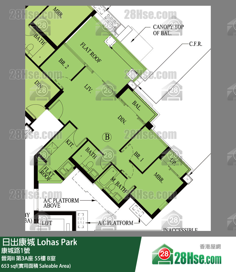 晉海II 晉海II 第3A座 55樓 B室 平面圖