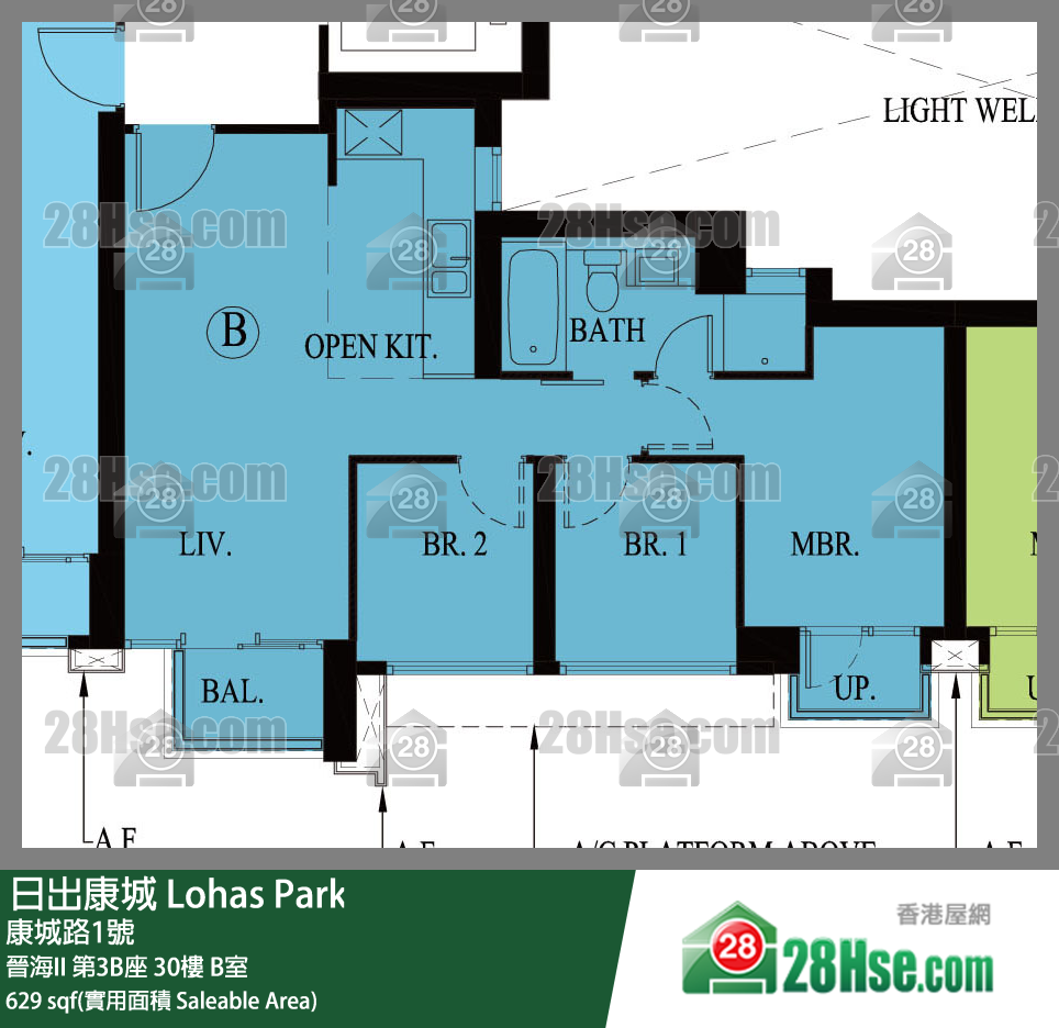 晉海II 晉海II 第3B座 30樓 B室 平面圖