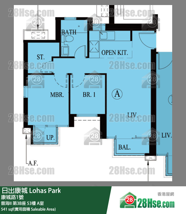晉海II 晉海II 第3B座 53樓 A室 平面圖
