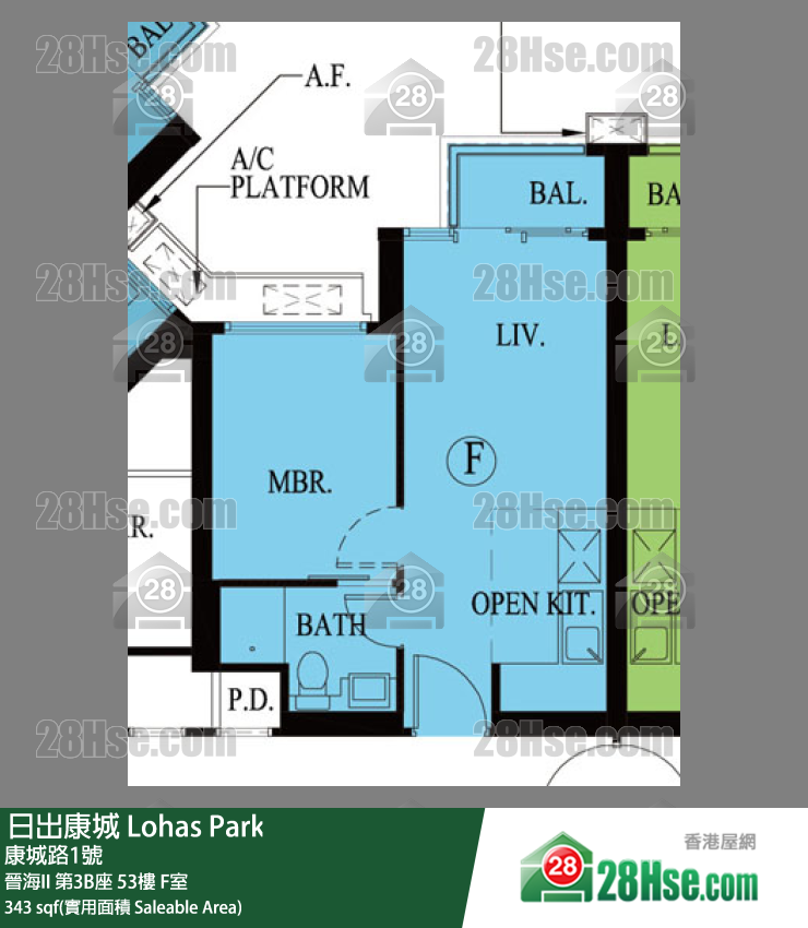 晉海II 晉海II 第3B座 53樓 F室 平面圖