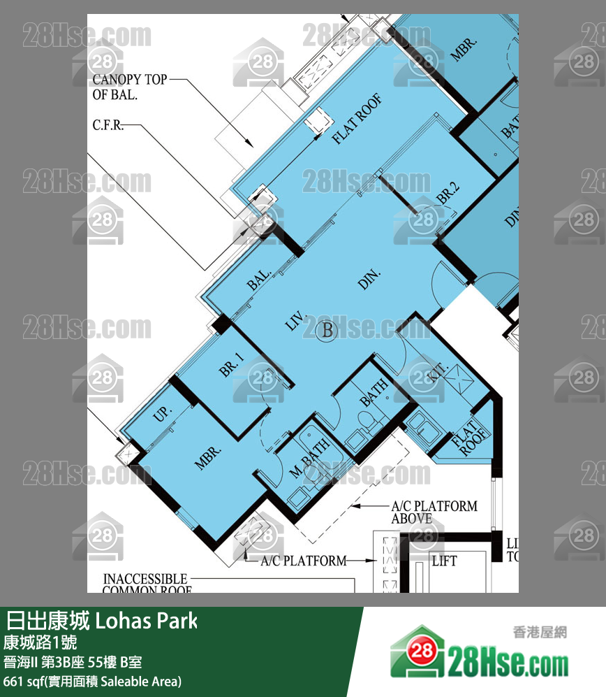 晉海II 晉海II 第3B座 55樓 B室 平面圖