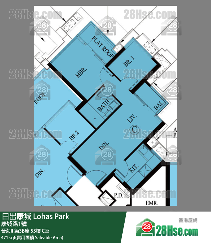 晉海II 晉海II 第3B座 55樓 C室 平面圖